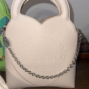 Tiffany & Co. White Bag with Silver Chain